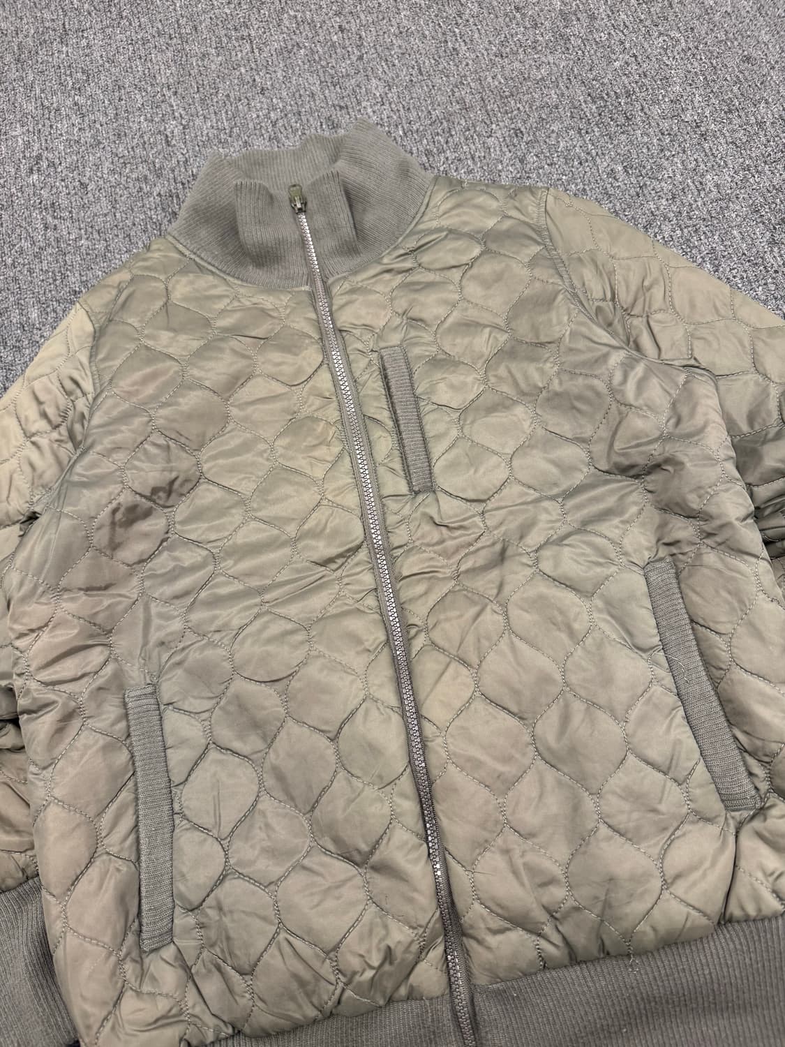 OS)Japanese vintag 여성 올리브 퀄팅 패딩 점퍼 상품이미지2