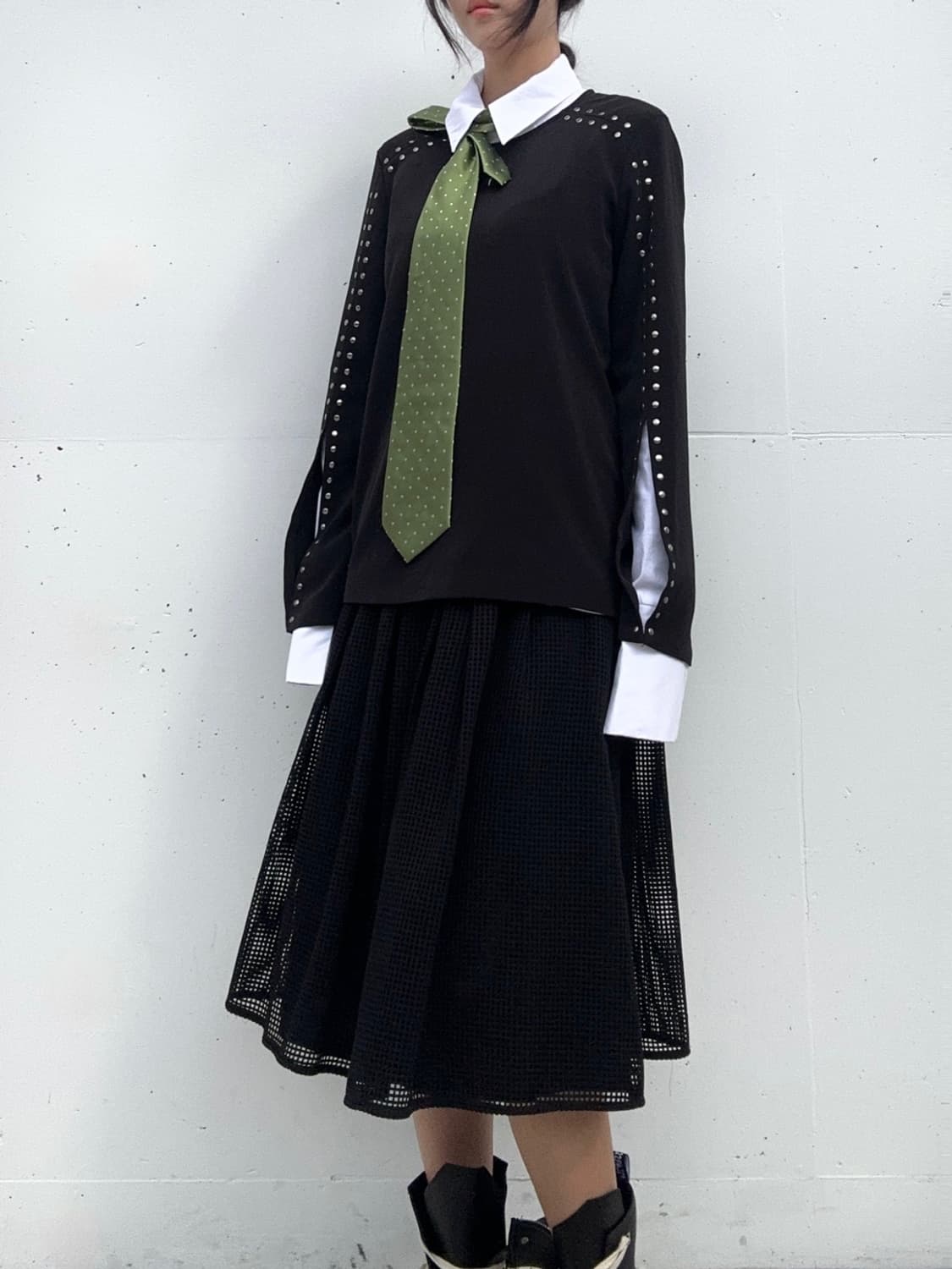 CALVIN KLEIN stud open top / black 상품이미지2