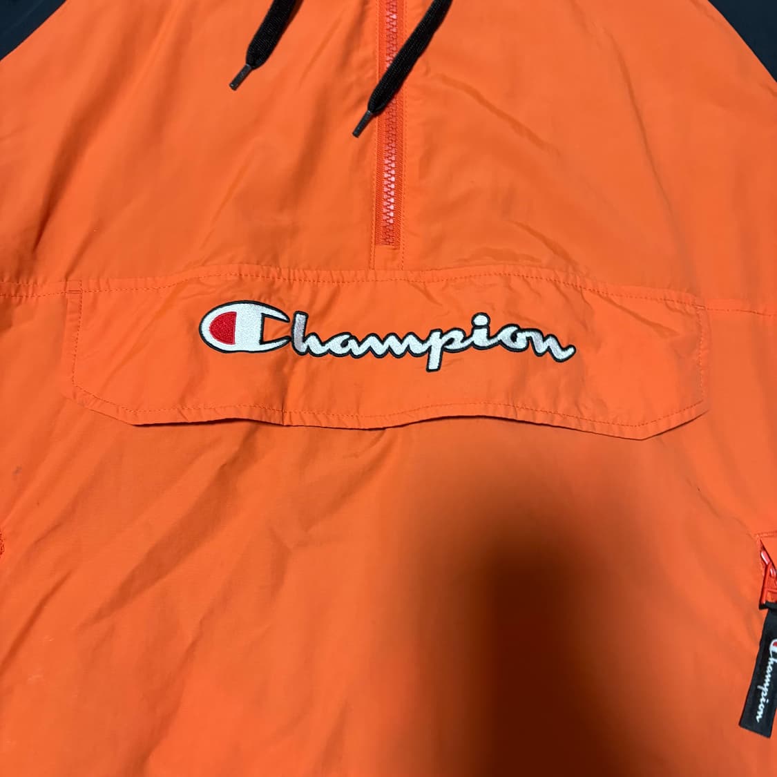 챔피온 오렌지 올드스쿨 나일론 후드 아노락 바람막이 XL 상품이미지2