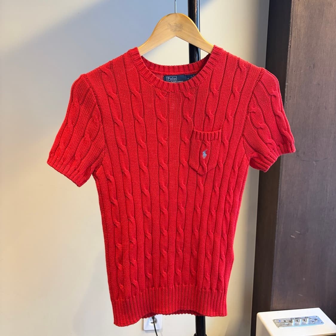 15197 - 폴로 랄프로렌 레드 케이블 반팔 니트 (피마 코튼) 상품이미지2