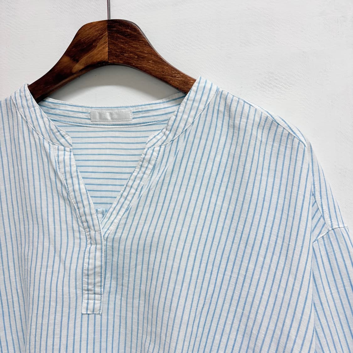 DRESKIP 코튼 린넨 스트라이프 모리걸 블라우스 JPN 상품이미지2