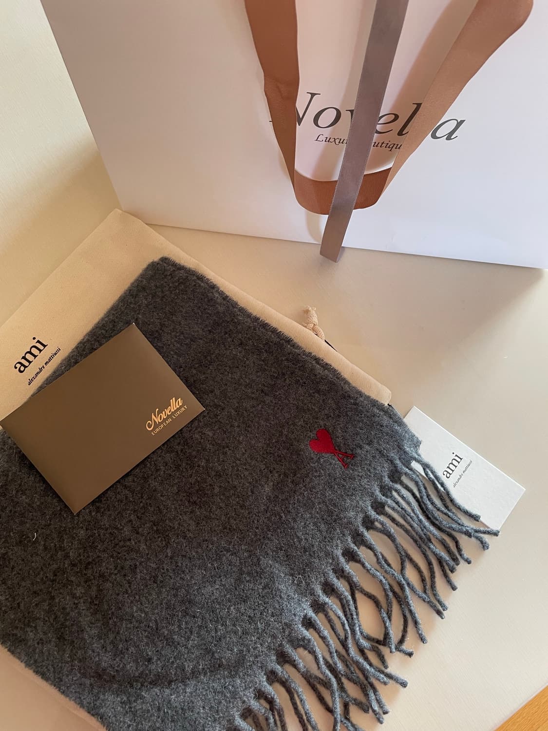 (아미 AMI) 목도리 머플러, 그레이 상품이미지7