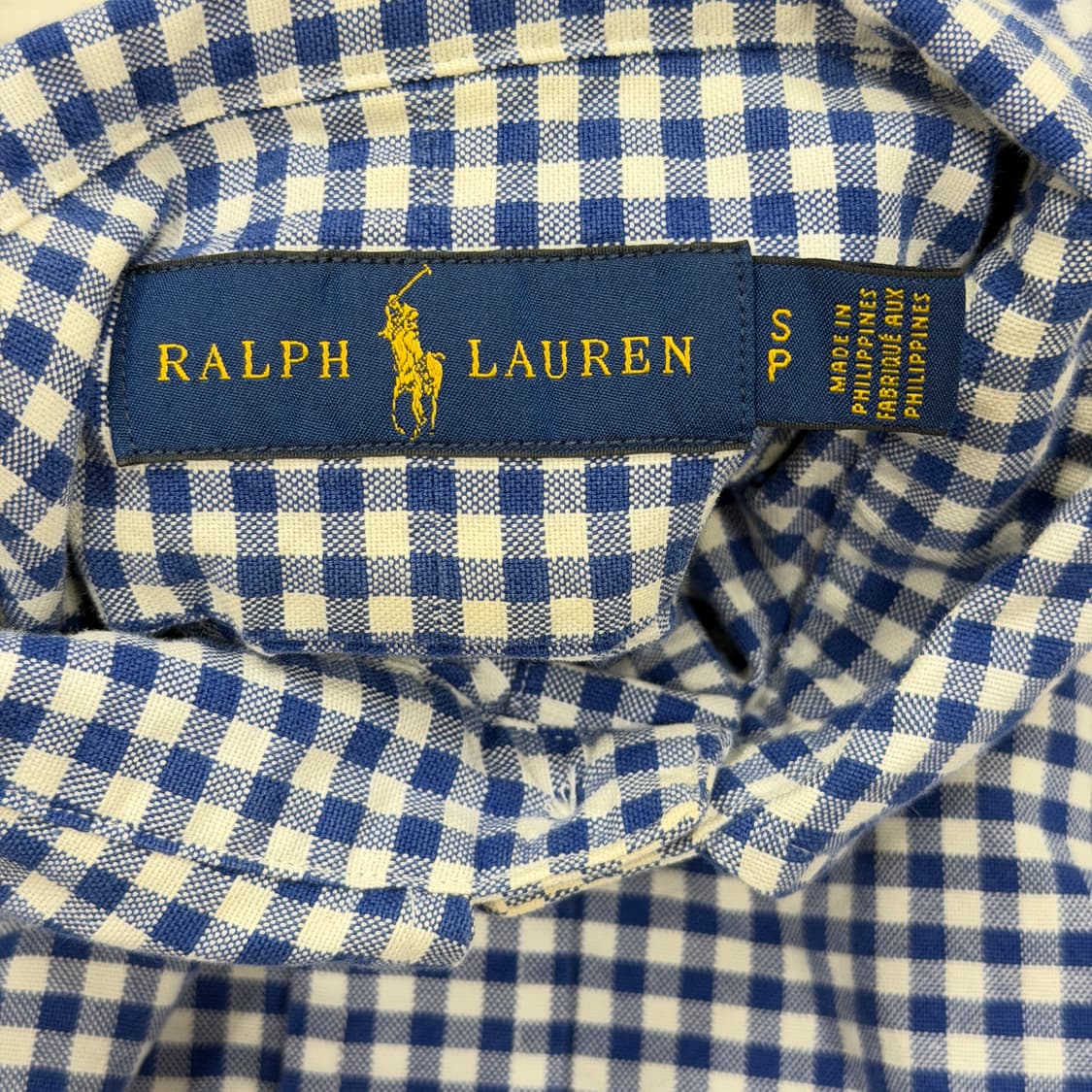 폴로 랄프로렌 체크 블루 셔츠 남방 S 상품이미지4