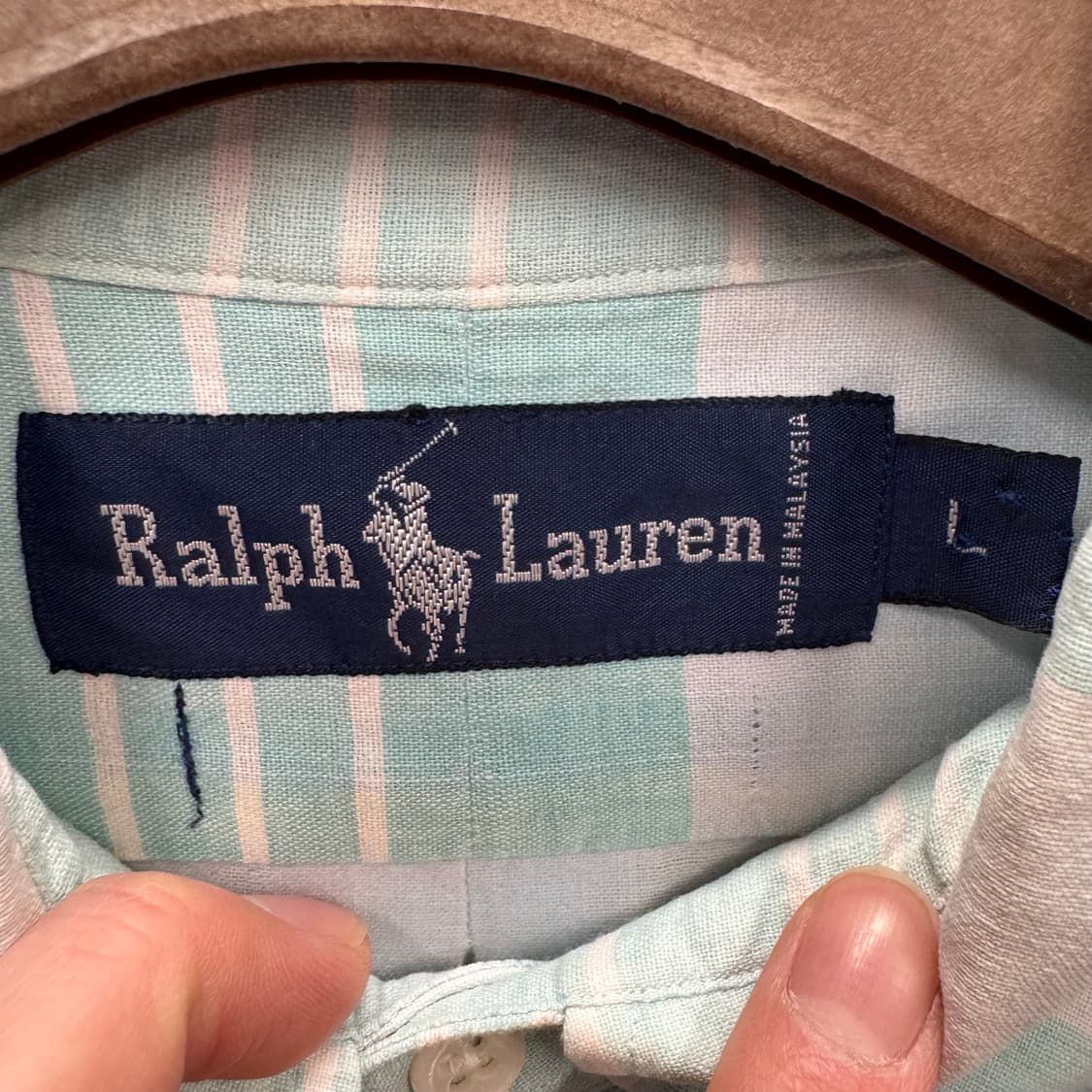 폴로 랄프로렌 멀티컬러 스트라이프 긴팔 셔츠 핑크 포니 로고 포인트 상품이미지6