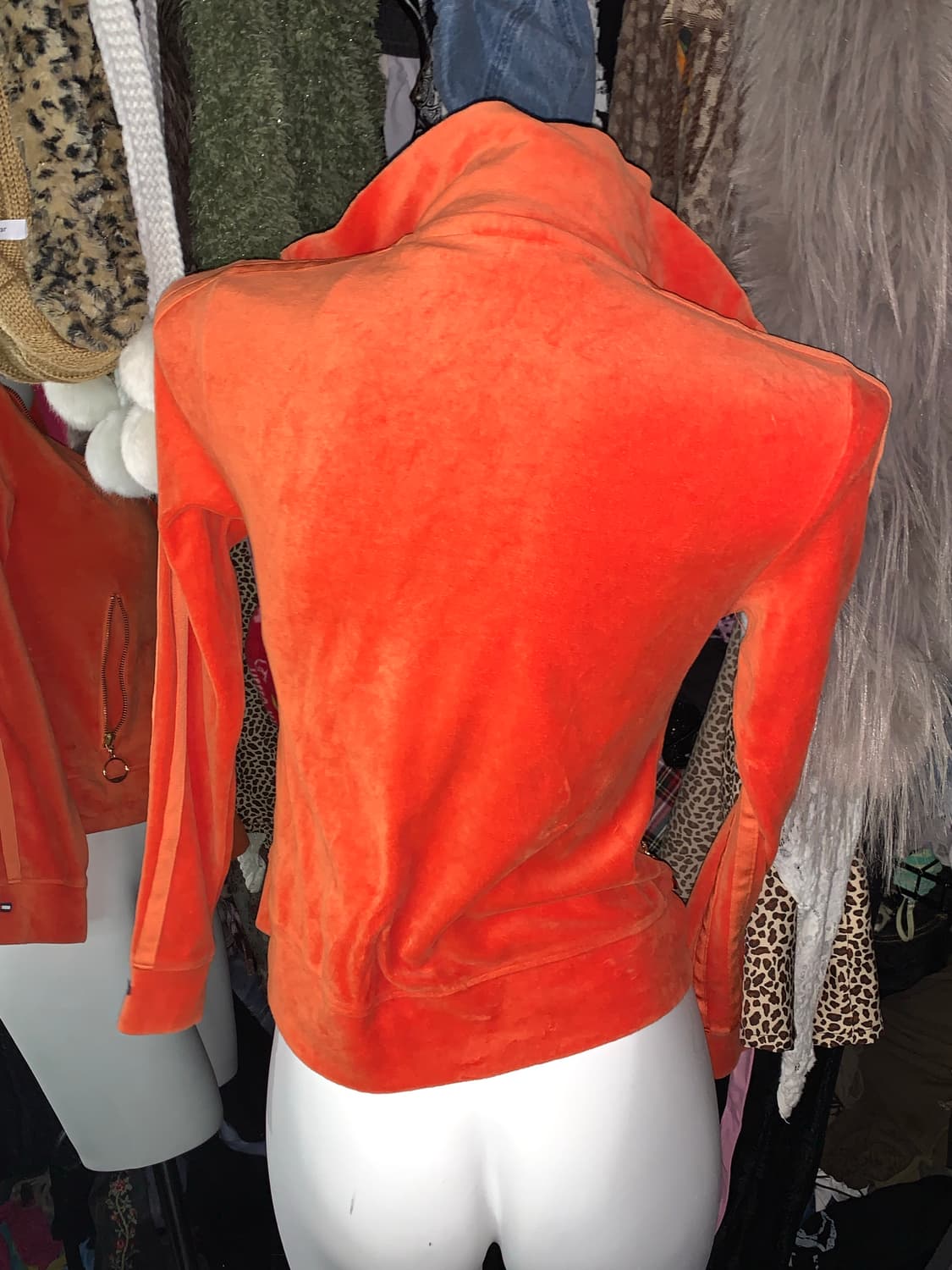 y2k 타미걸 벨벳 오렌지 집업 져지 상품이미지3