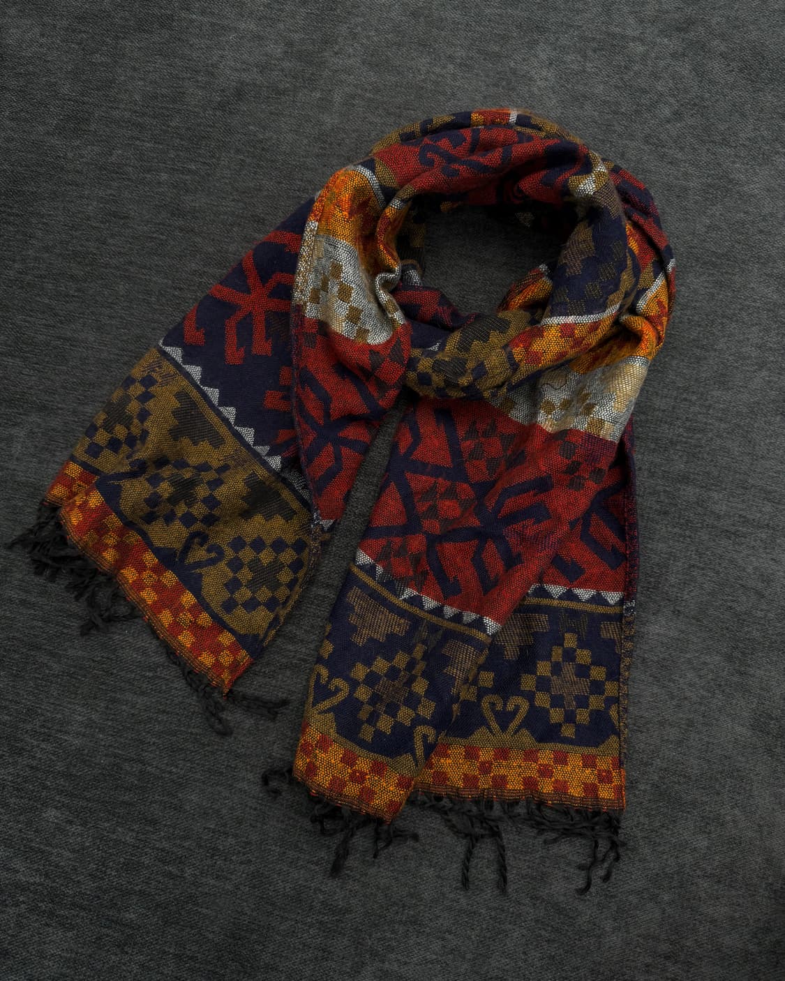 빈티지 에스닉 자카드 머플러 상품이미지1