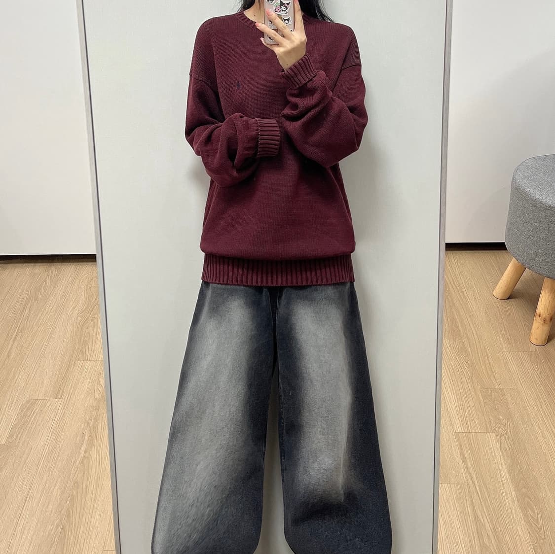 폴로 랄프로렌 네이비 포니 버건디 코튼 니트 상품이미지1