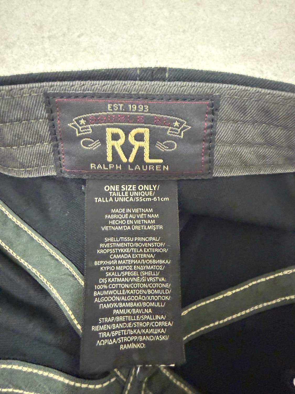RRL 랜치로고 트윌 볼캡 블랙 상품이미지5