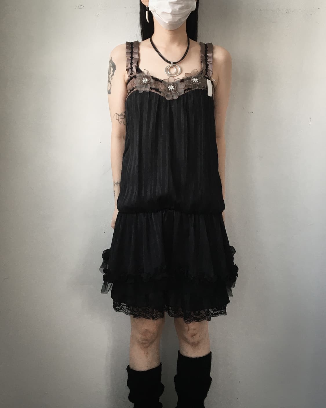 Corsage point glitter onepiece 상품이미지1