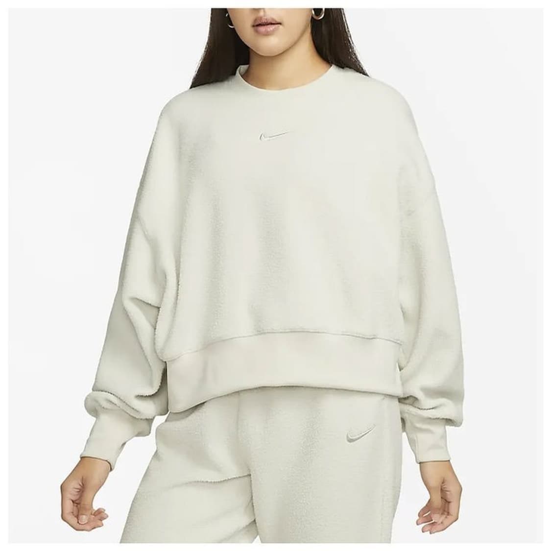 XS 나이키 NSW 플러시 모드 후리스 오버핏 크롭 맨투맨 상품이미지1