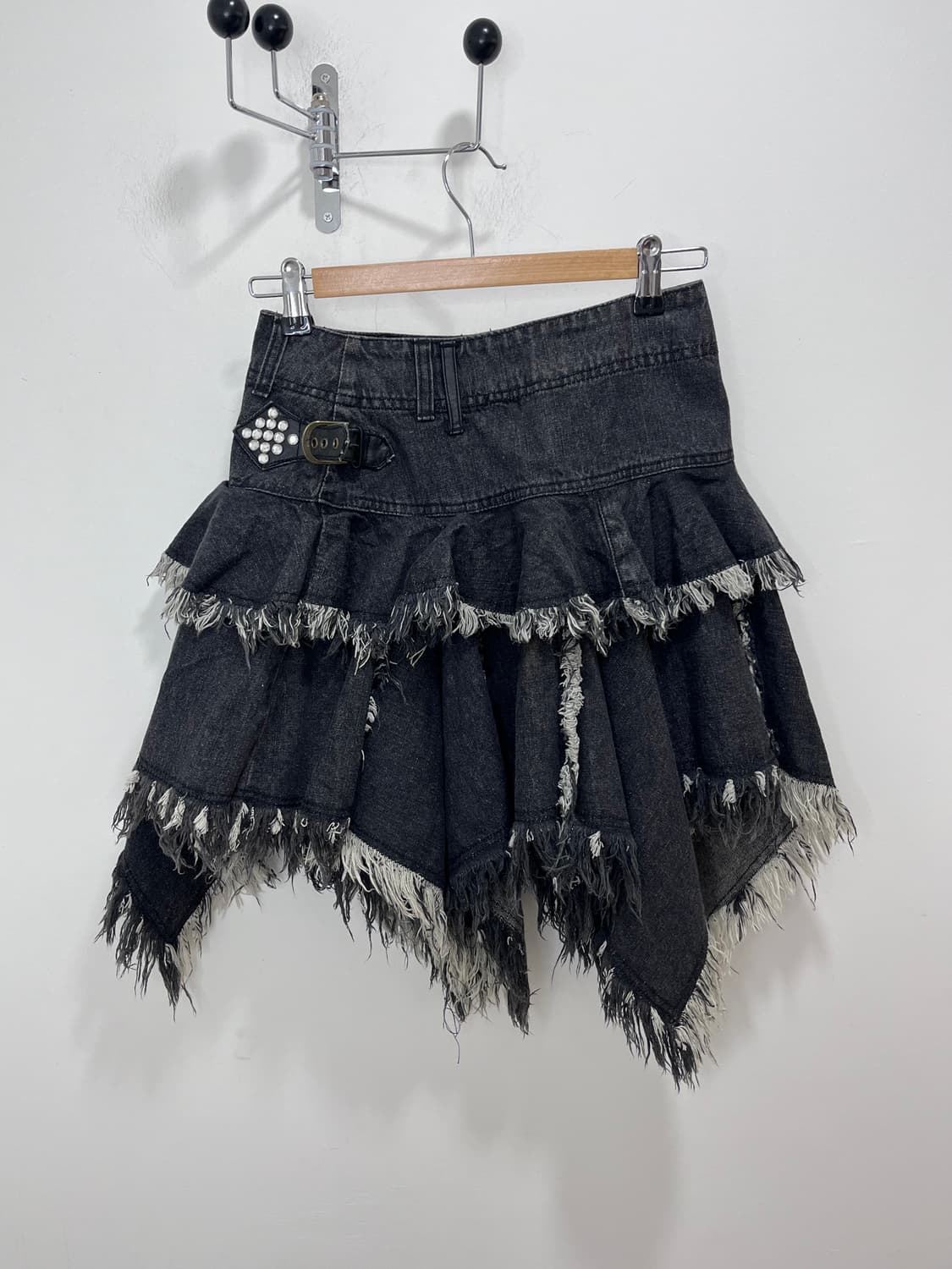 ALGONQUINS 알곤퀸즈 펑크 캉캉 흑청 데님 랩스커트 치마 상품이미지9