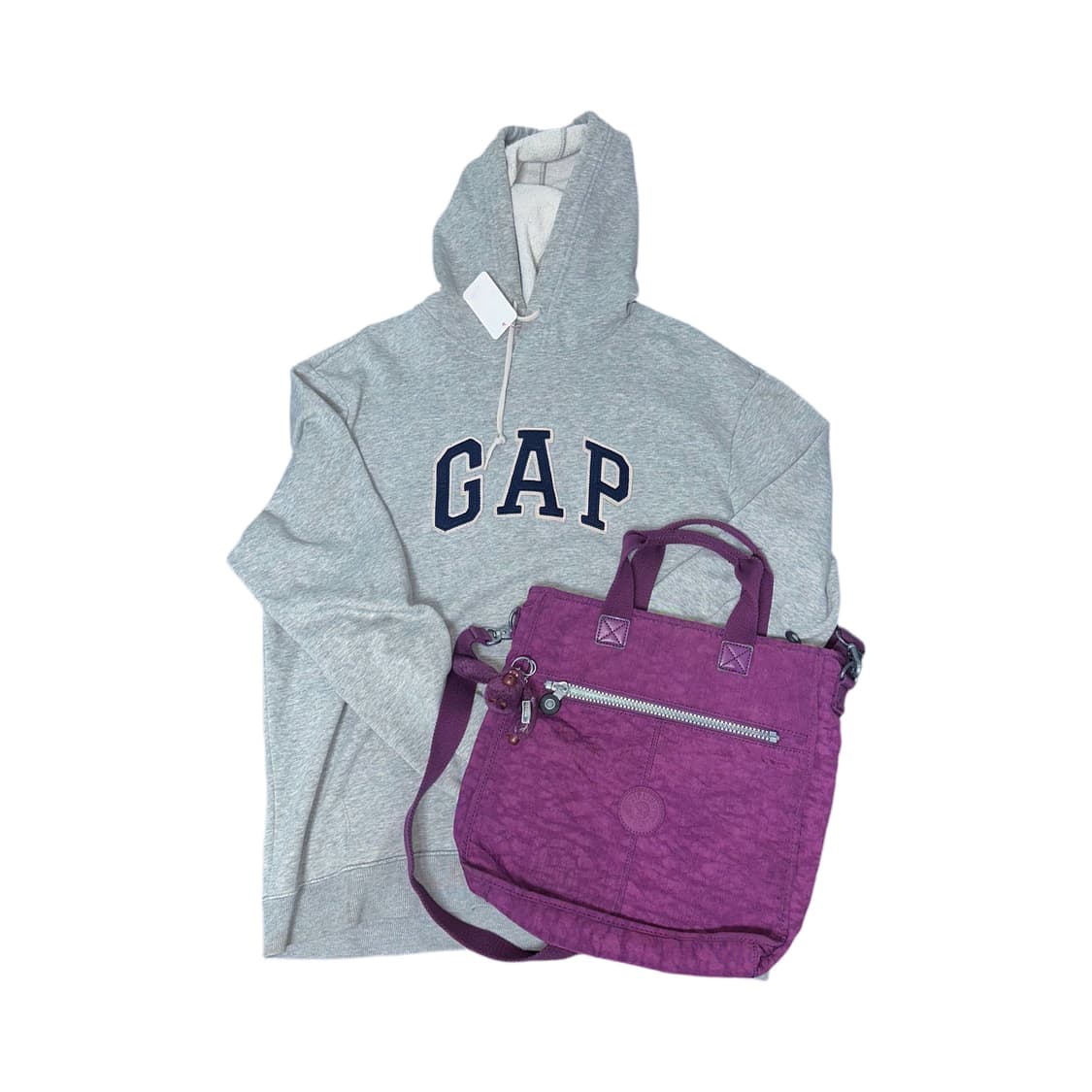 스포티에이드 에이드온 키플링 퍼플 크로스/토트백+갭 후드티 세트 y2k 상품이미지2