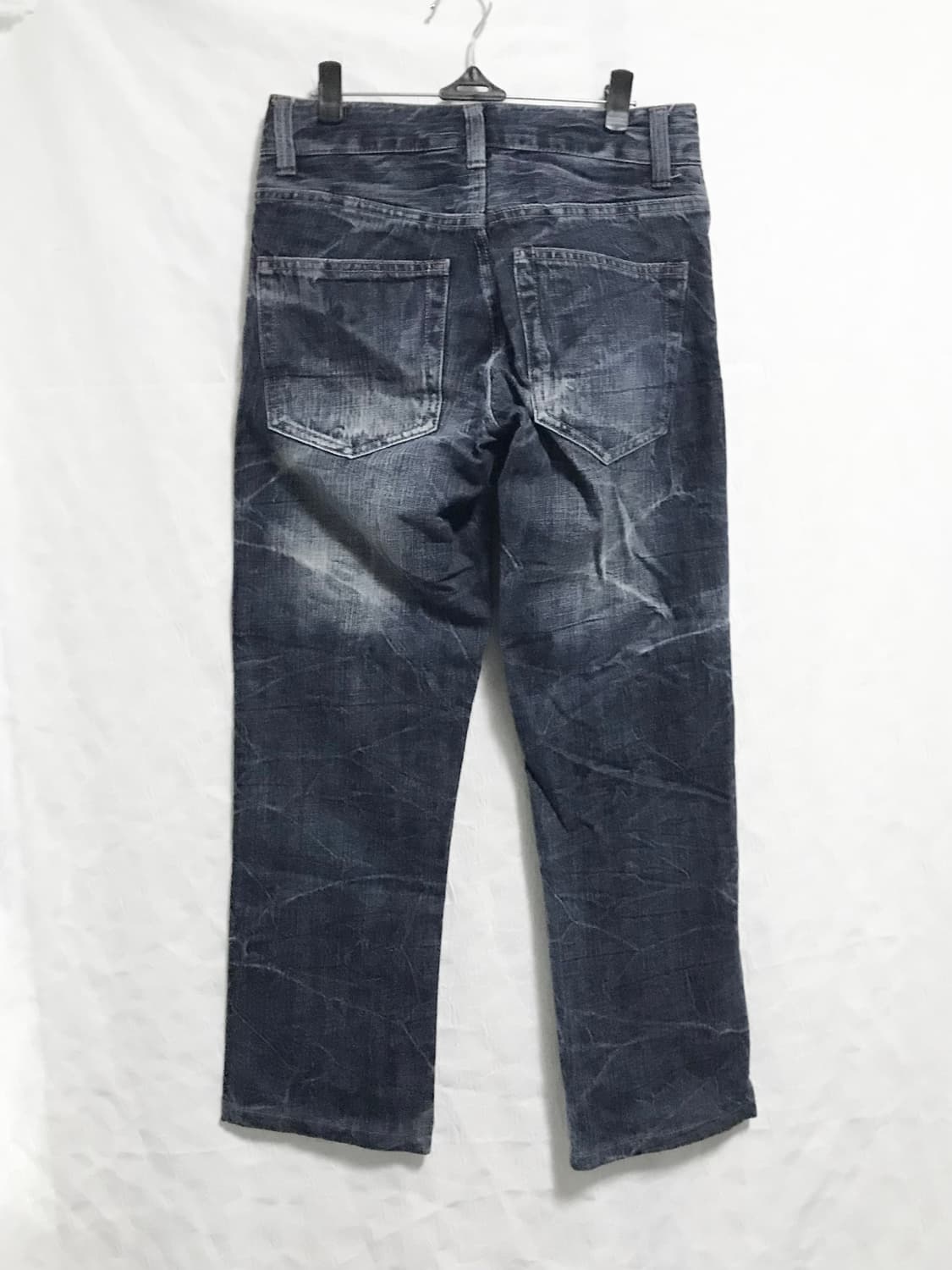 빈티지 펑크 성조기 레터링 로우라이즈 데님 팬츠 상품이미지4