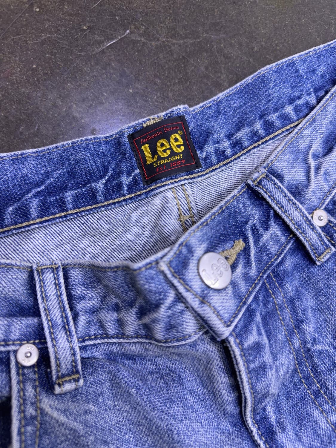 Lee 리 맨 레귤러 스트레이트핏 스톤워싱 데님팬츠 인디고 34 상품이미지8