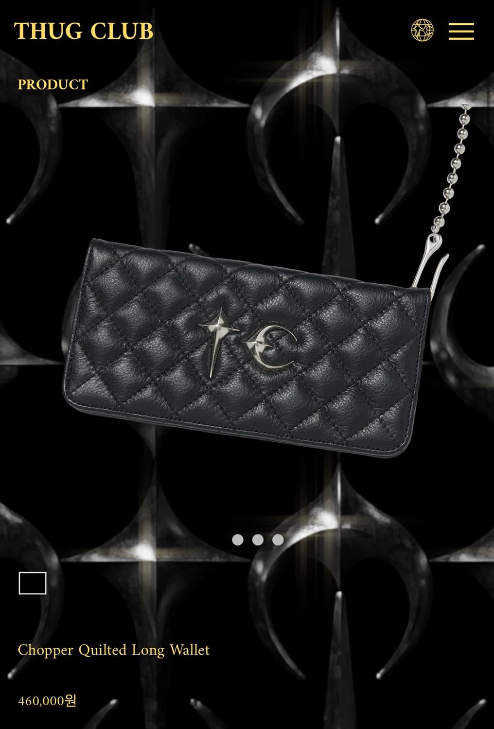 (새상품) 떠그클럽 블랙 퀄티드 장지갑 상품이미지1