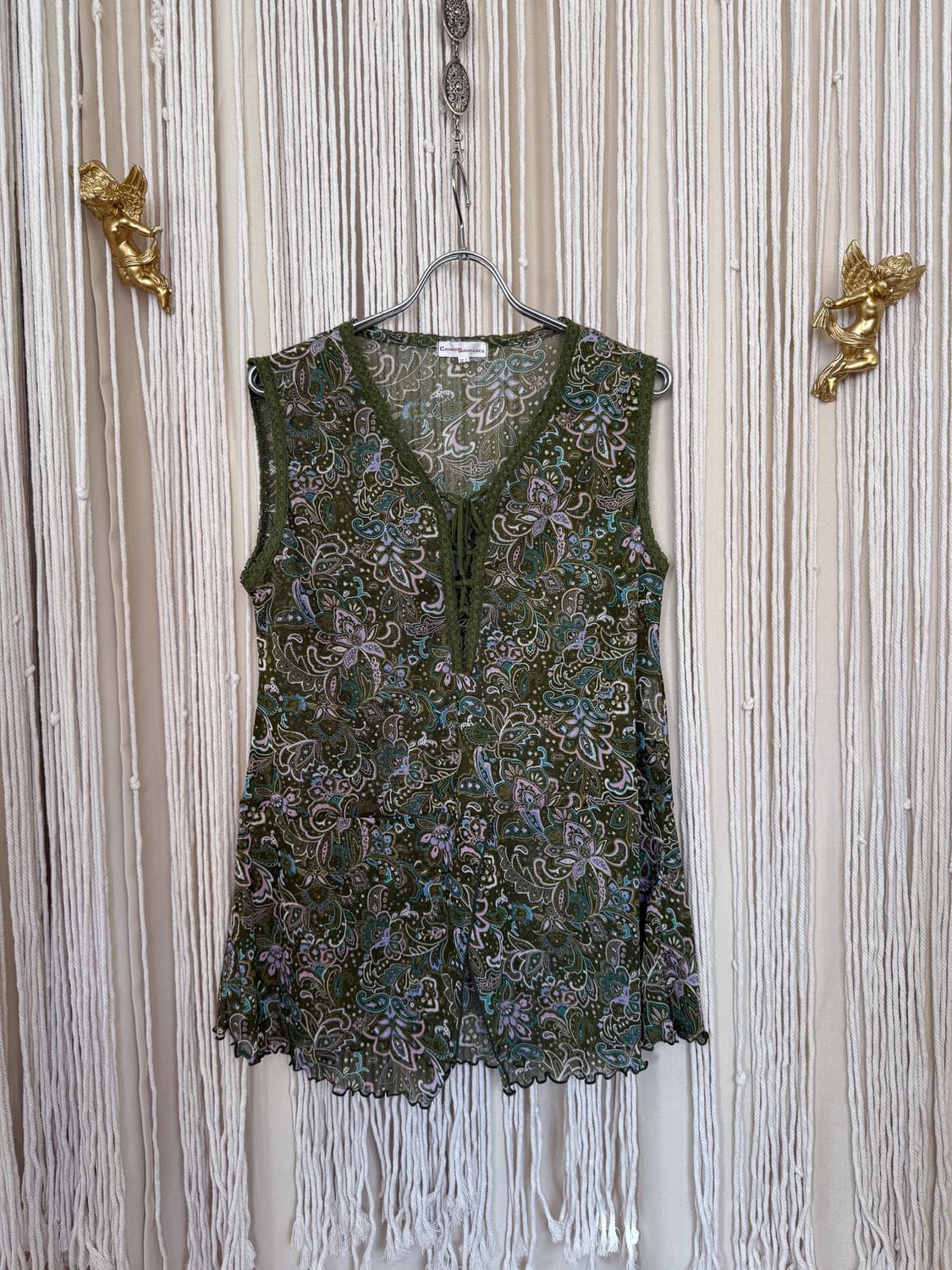 Paisley Lace-Up Slit Sleeveless 0004 상품이미지10