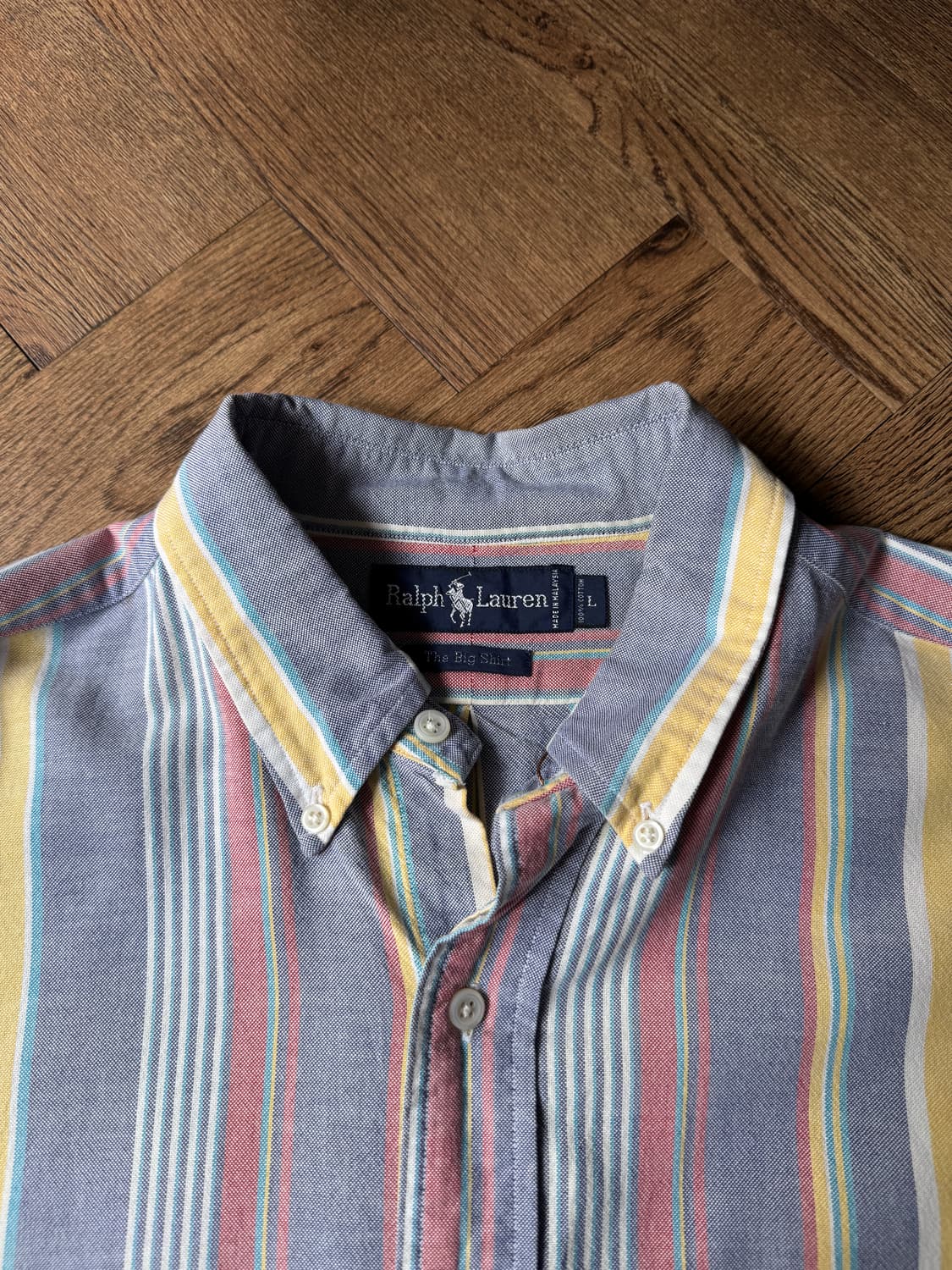 [L]90s 폴로 랄프로렌 Big Shirt 컬러 스트라이프 옥스포드셔츠 상품이미지2