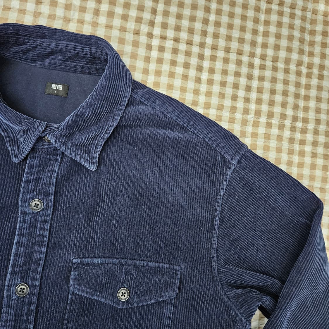 유니클로 골덴 셔츠 남방 남자100~105 상품이미지3