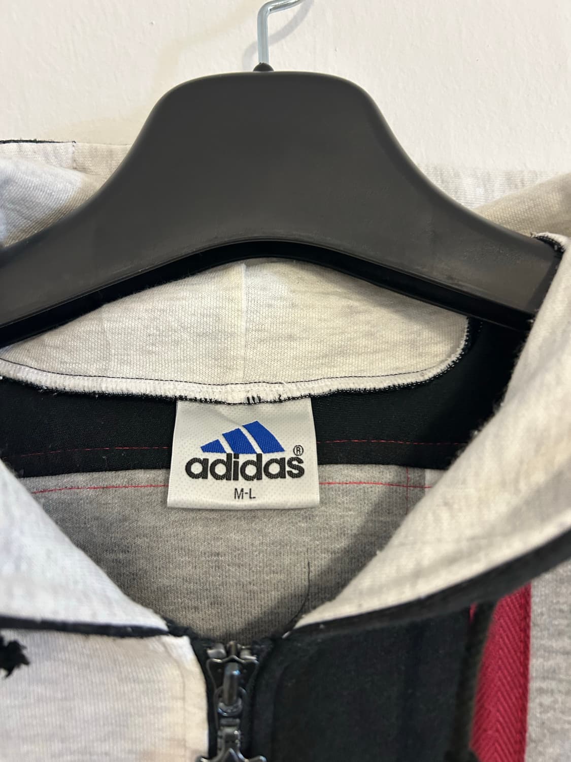 90-00s 아디다스 JPN데상트 로고 믹스 블록 후드집업 상품이미지2