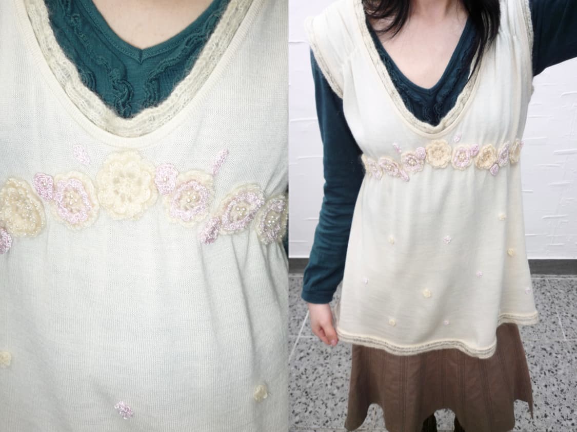 rose crochet knit vest 상품이미지1