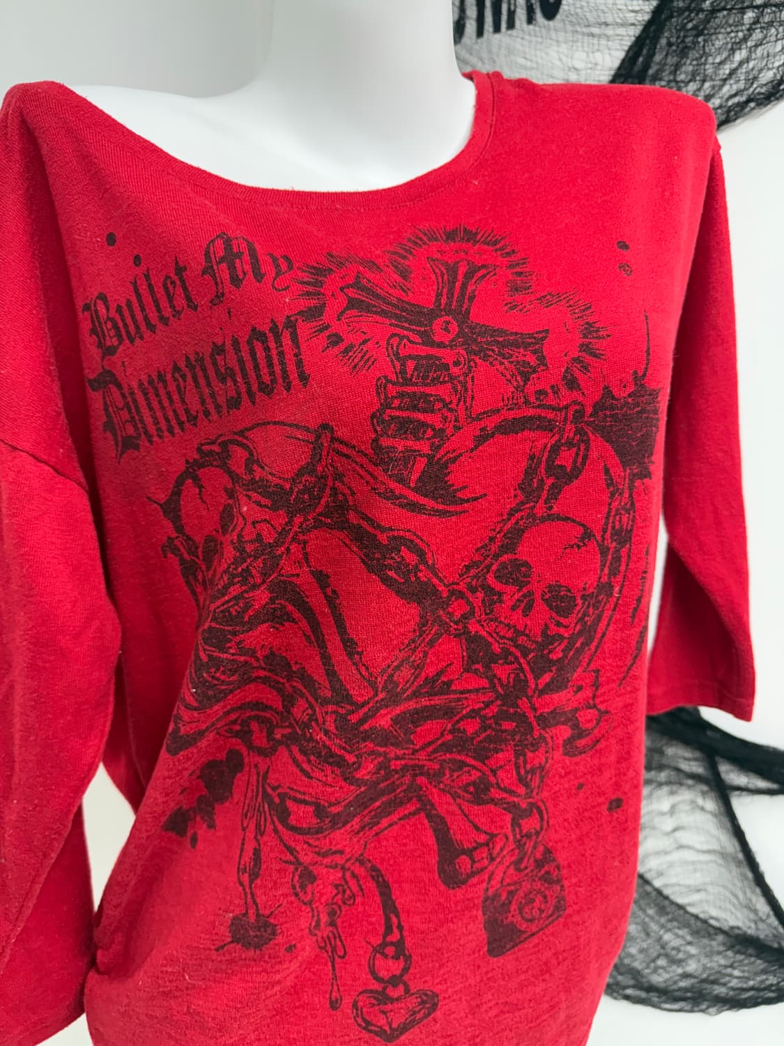 Punk mood printing red longsleeve 상품이미지4