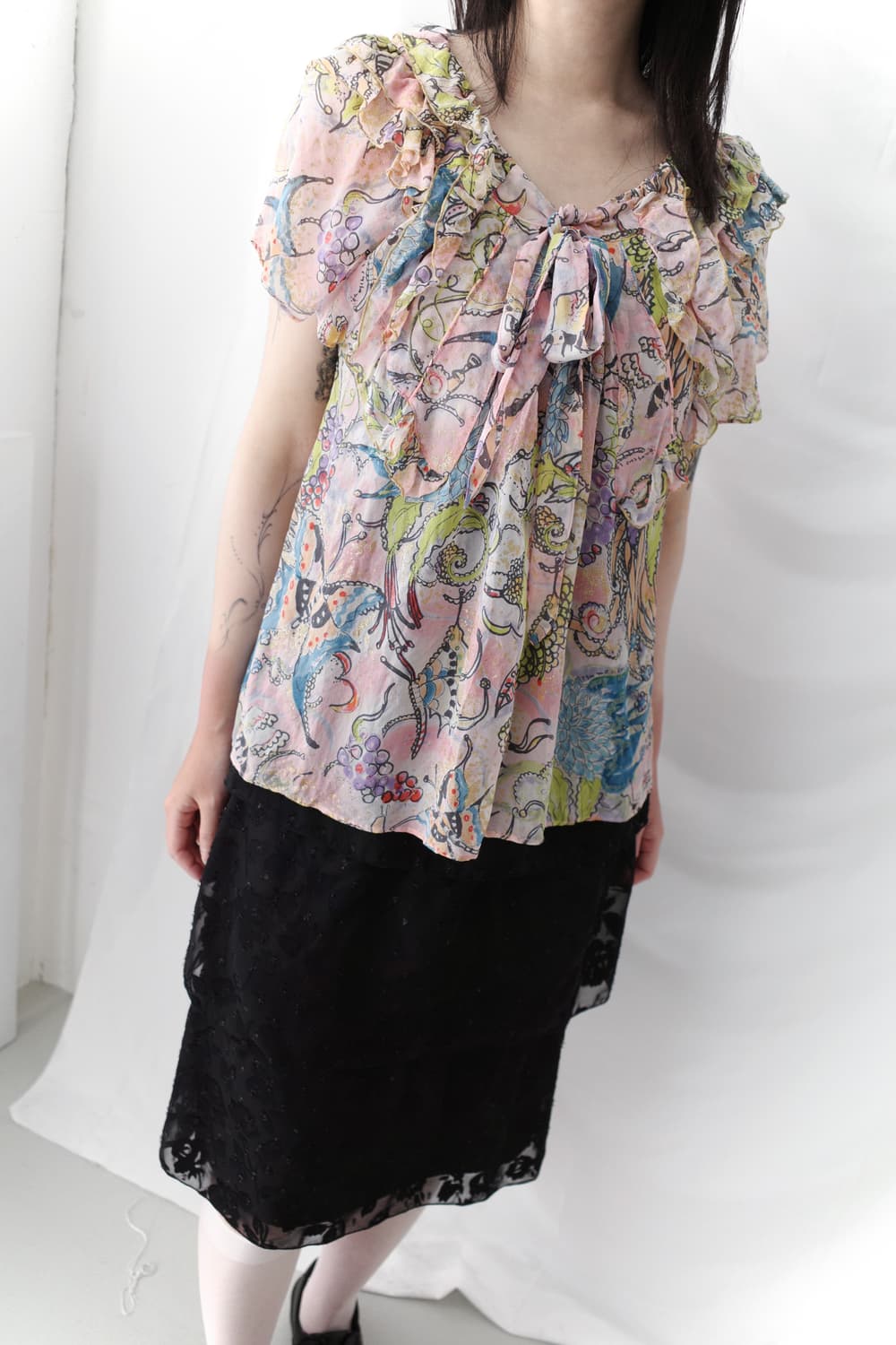 Tsumori Chisato) kitch pattern frill T  상품이미지7