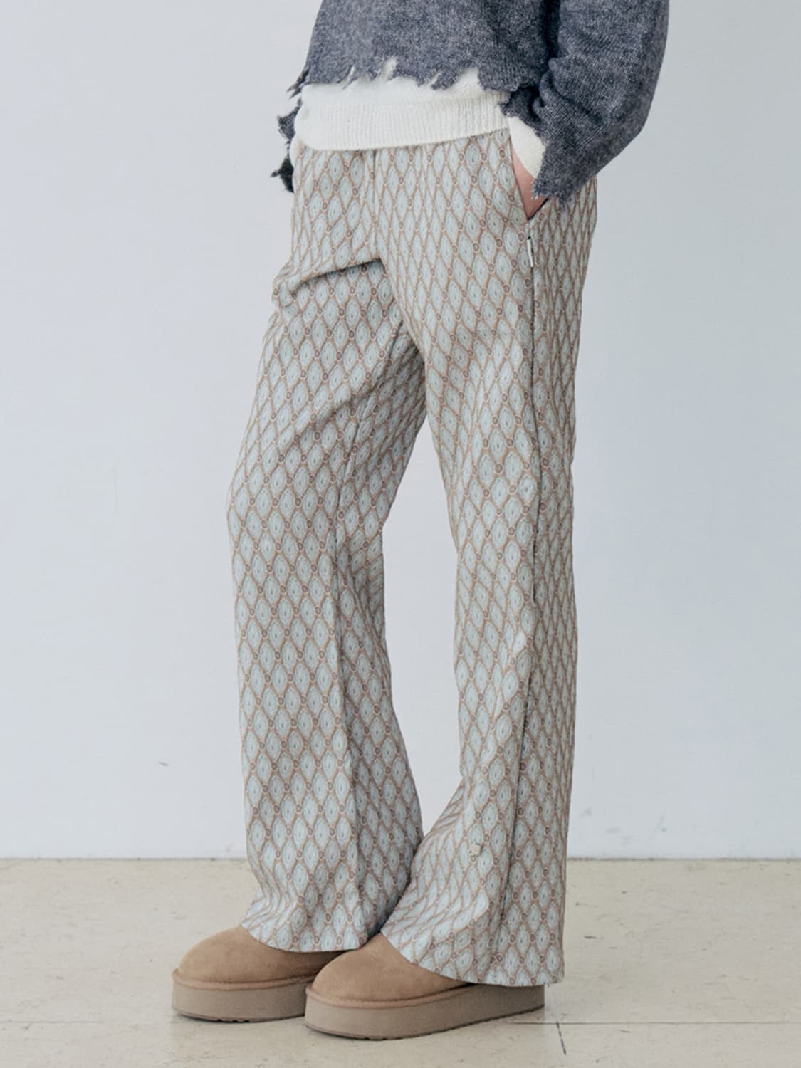 Aeditem 자카드 훅 밴딩 팬츠 (민트) 상품이미지1