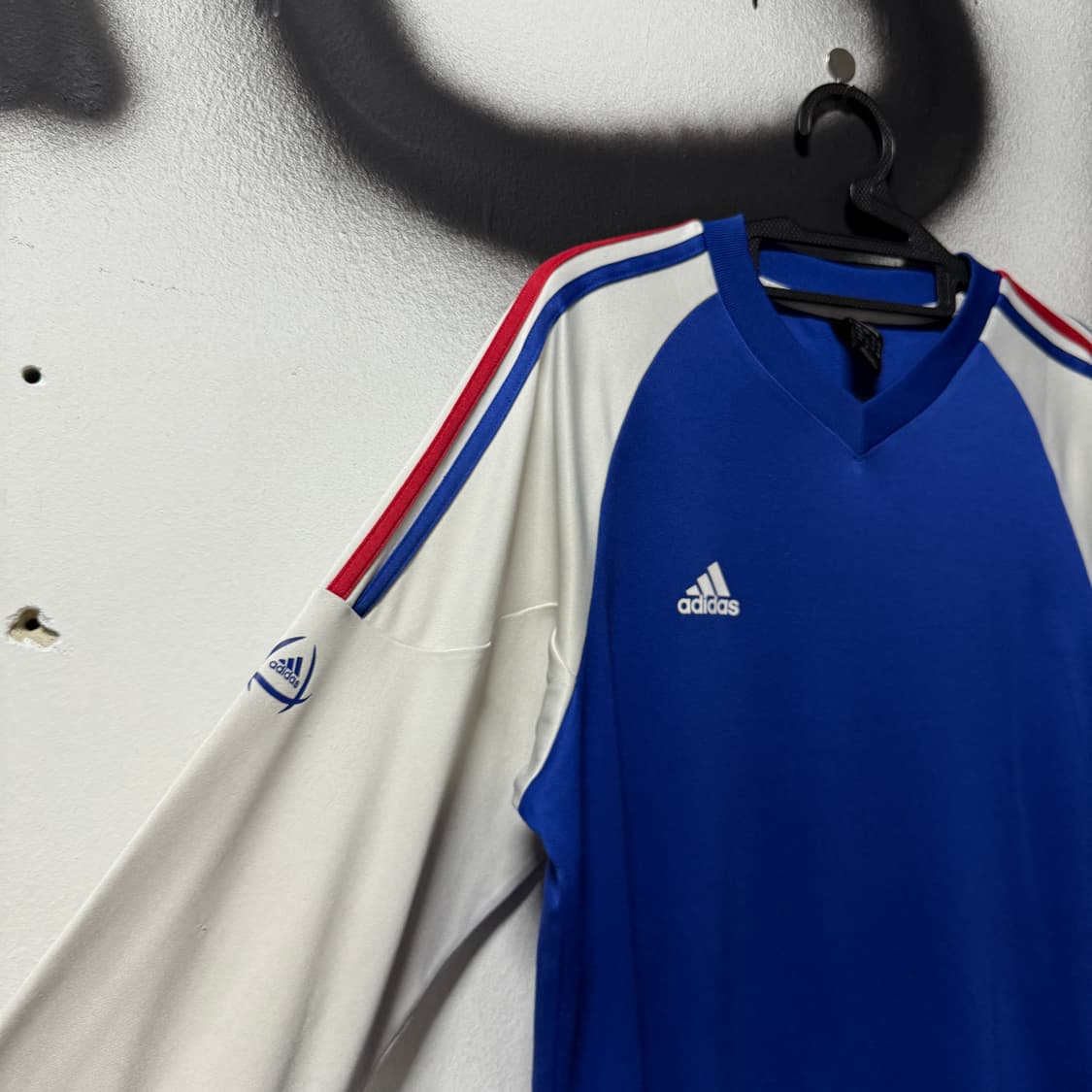 00s 아디다스 올드스쿨 스포티 배색 롱 슬리브 져지 티셔츠 상품이미지4