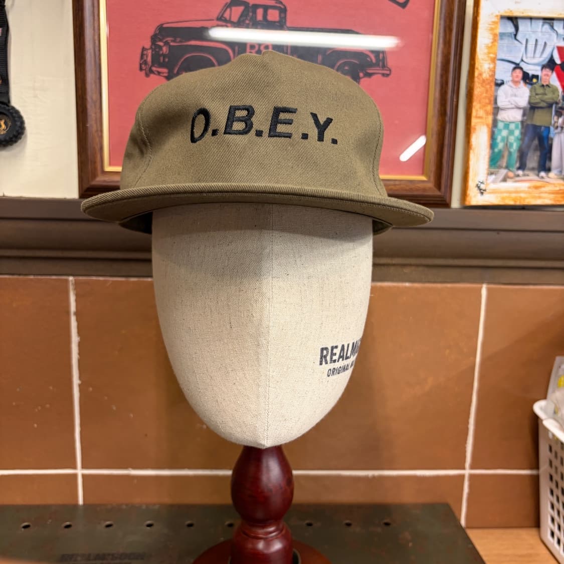 OBEY O.B.E.Y. 샘플 스냅백 카키 Free 상품이미지2