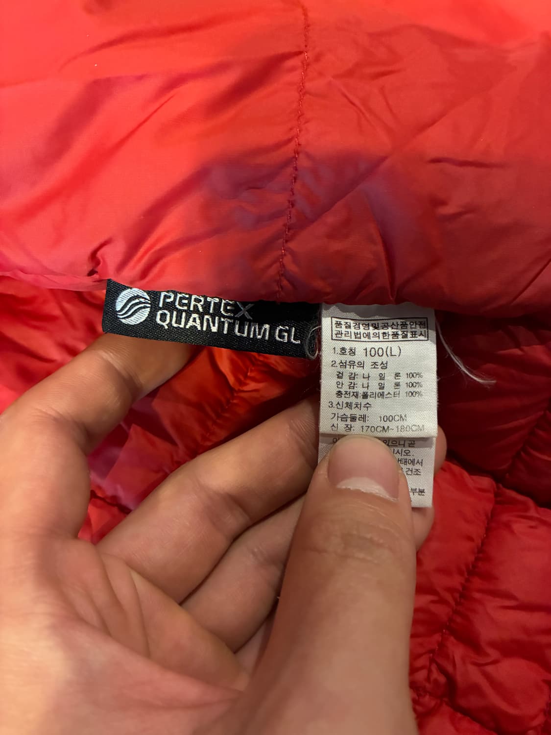 100) 노스페이스 퀼팅 패딩 레드 미노이 상품이미지4