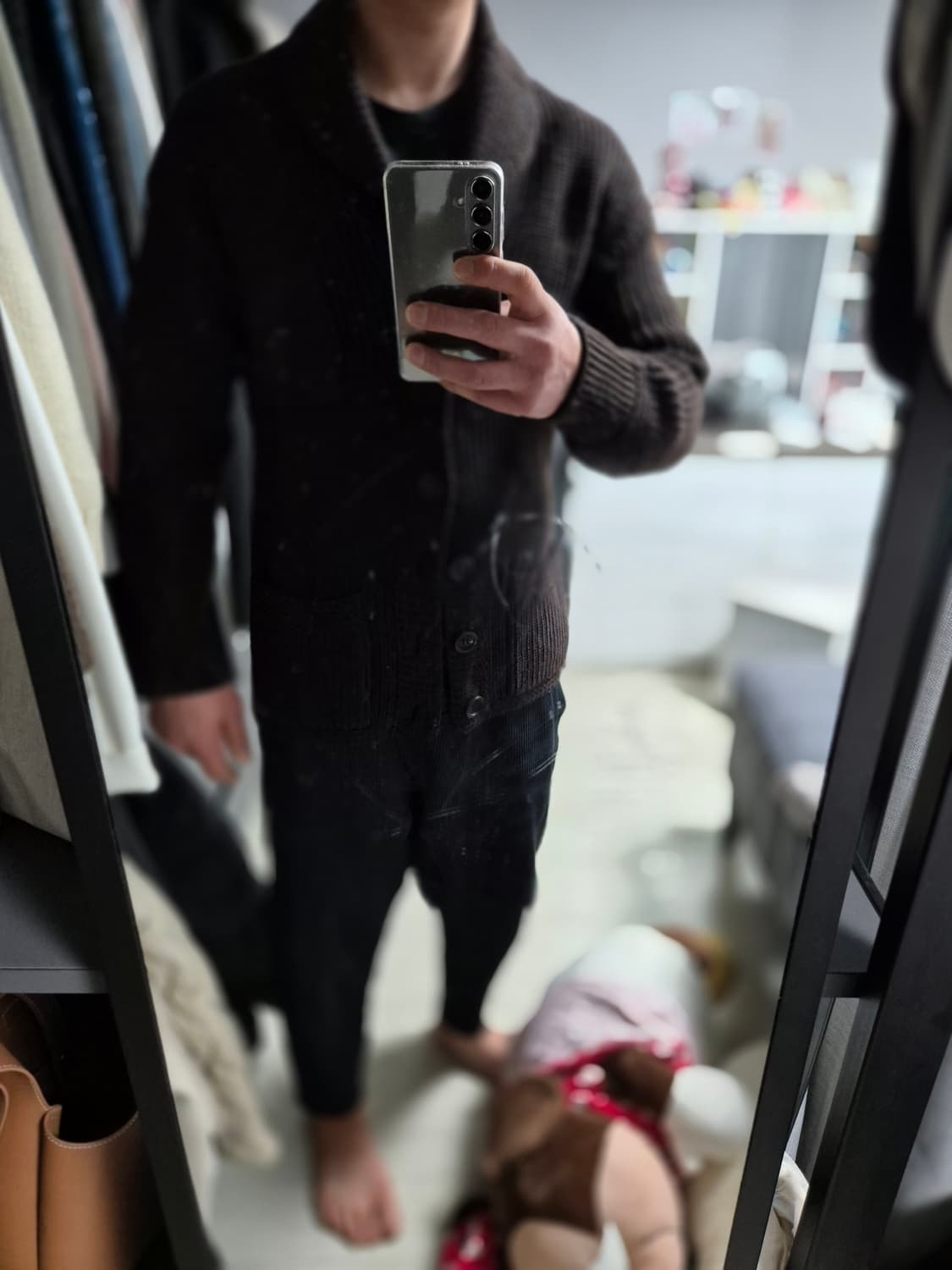 버버리프로섬/ 헤비 숄카라 가디건/m 상품이미지7