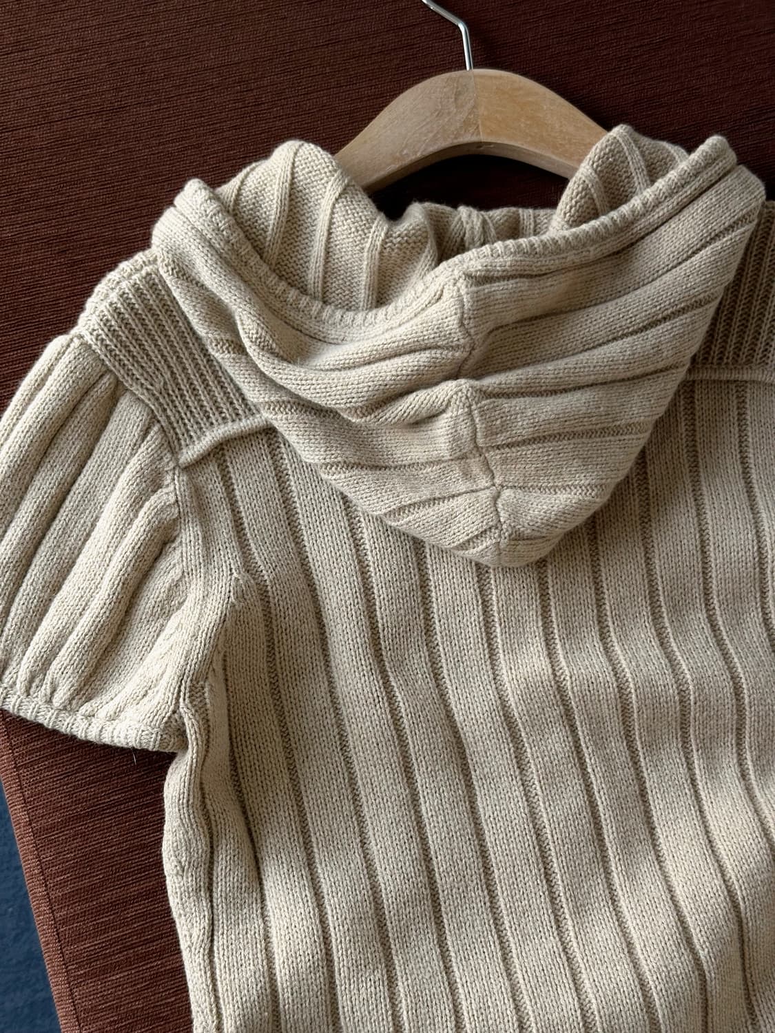 Fuff sleeve design zip hooded knit jacke 상품이미지5