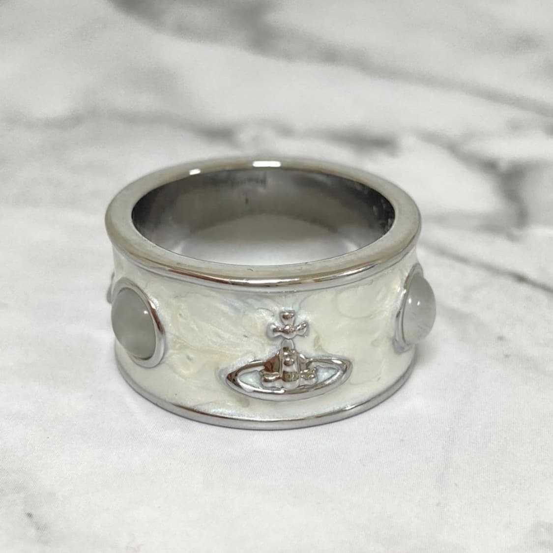 비비안웨스트우드 으카이브 화이트 원석링 반지(새상품) 상품이미지1