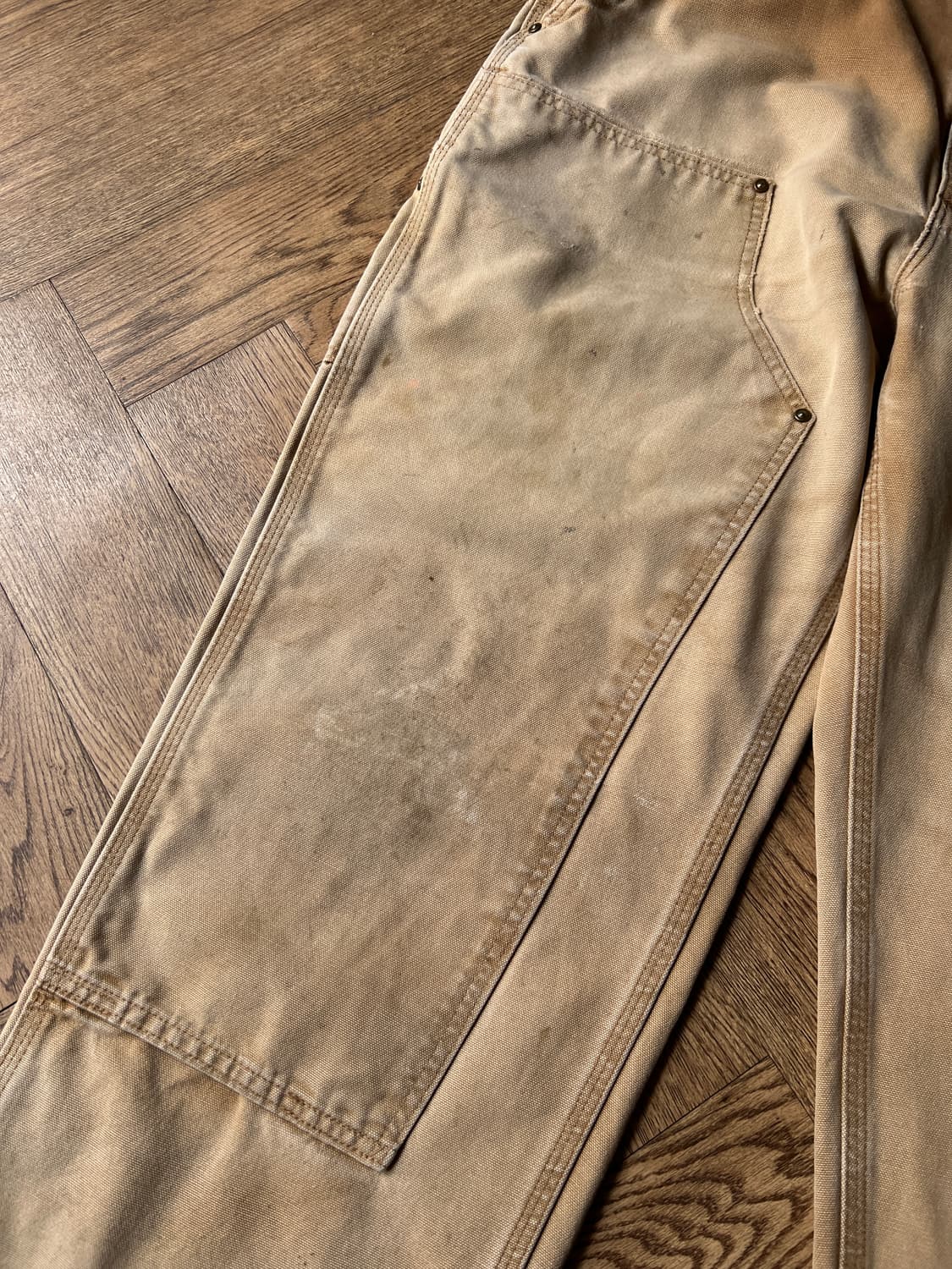 [36]칼하트 USA 더티 디스트로이드 브라운 더블니 워크 팬츠 상품이미지5