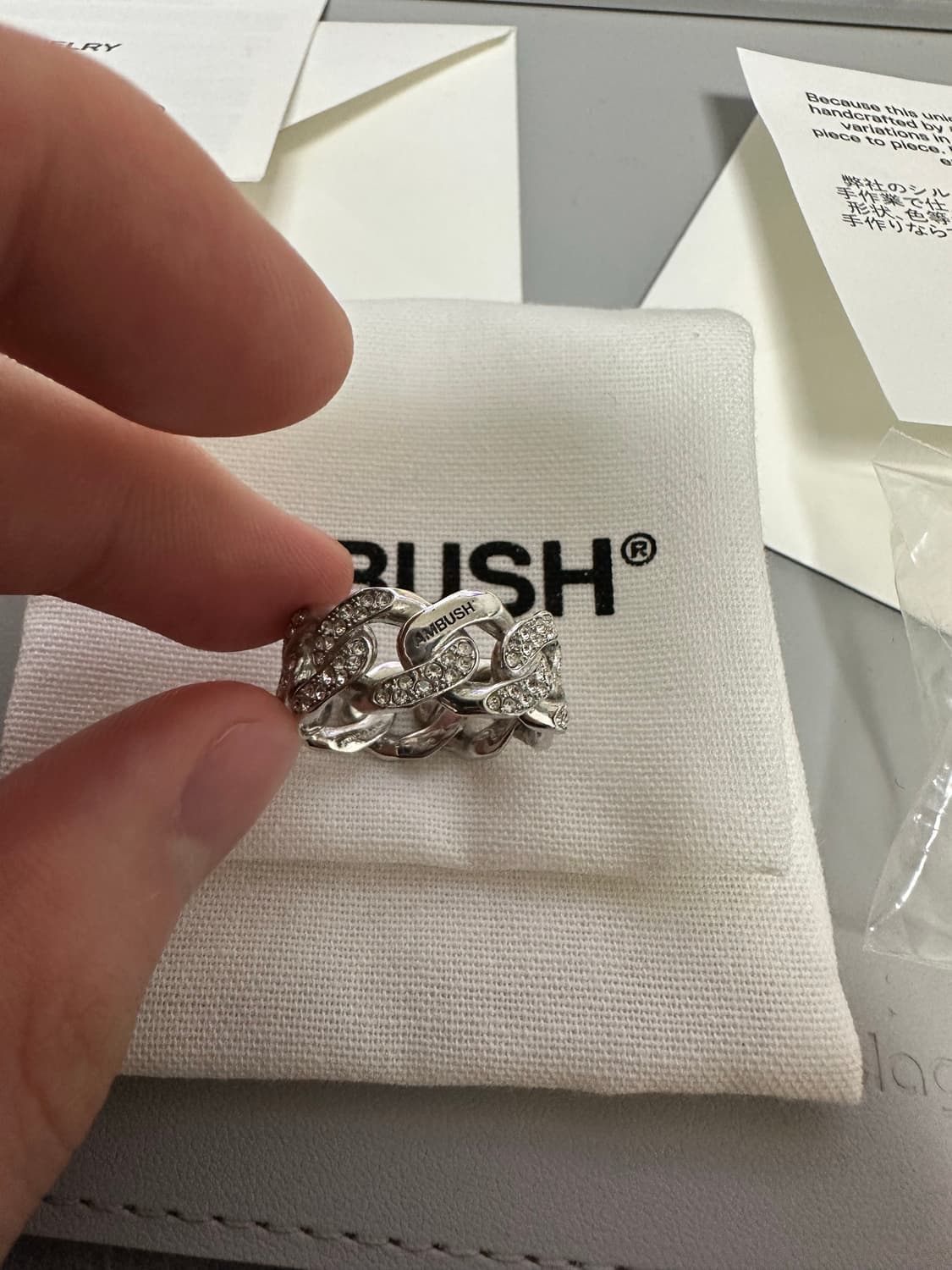 [정품/풀구성] AMBUSH 파베 클래식 체인 링 - 실버 L사 상품이미지1