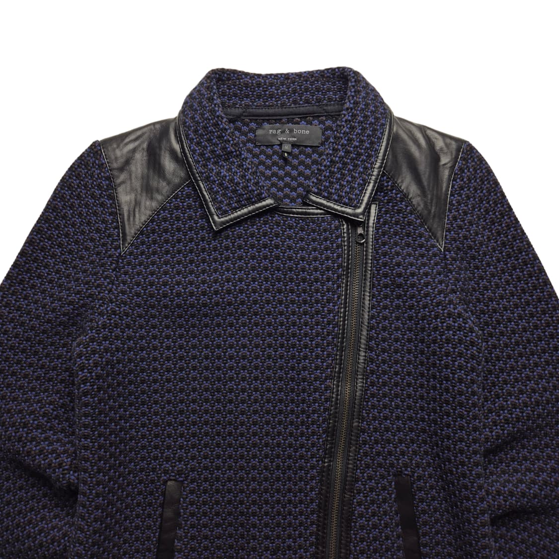[M] 랙앤본 니트 레더 믹스자켓 상품이미지2