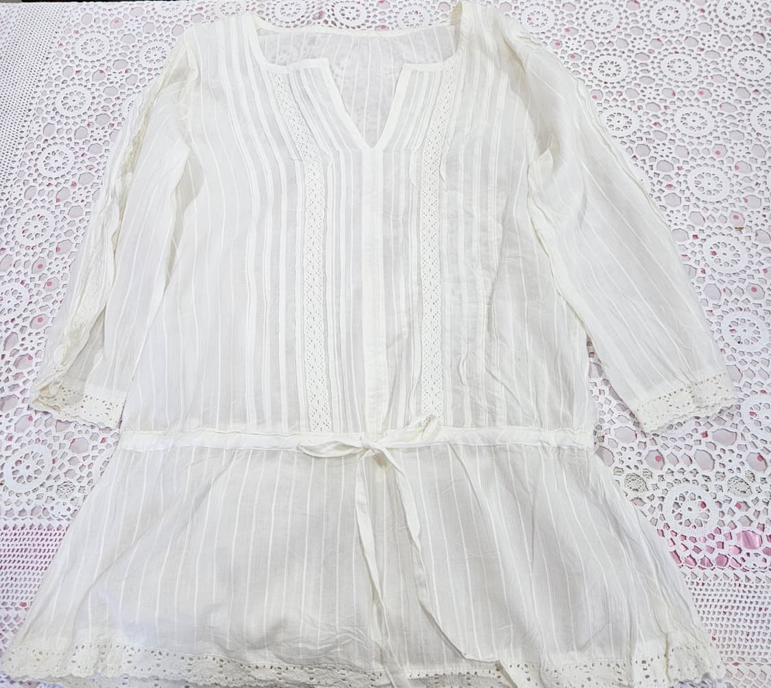 코튼 레이스 스트링 블라우스 상품이미지7