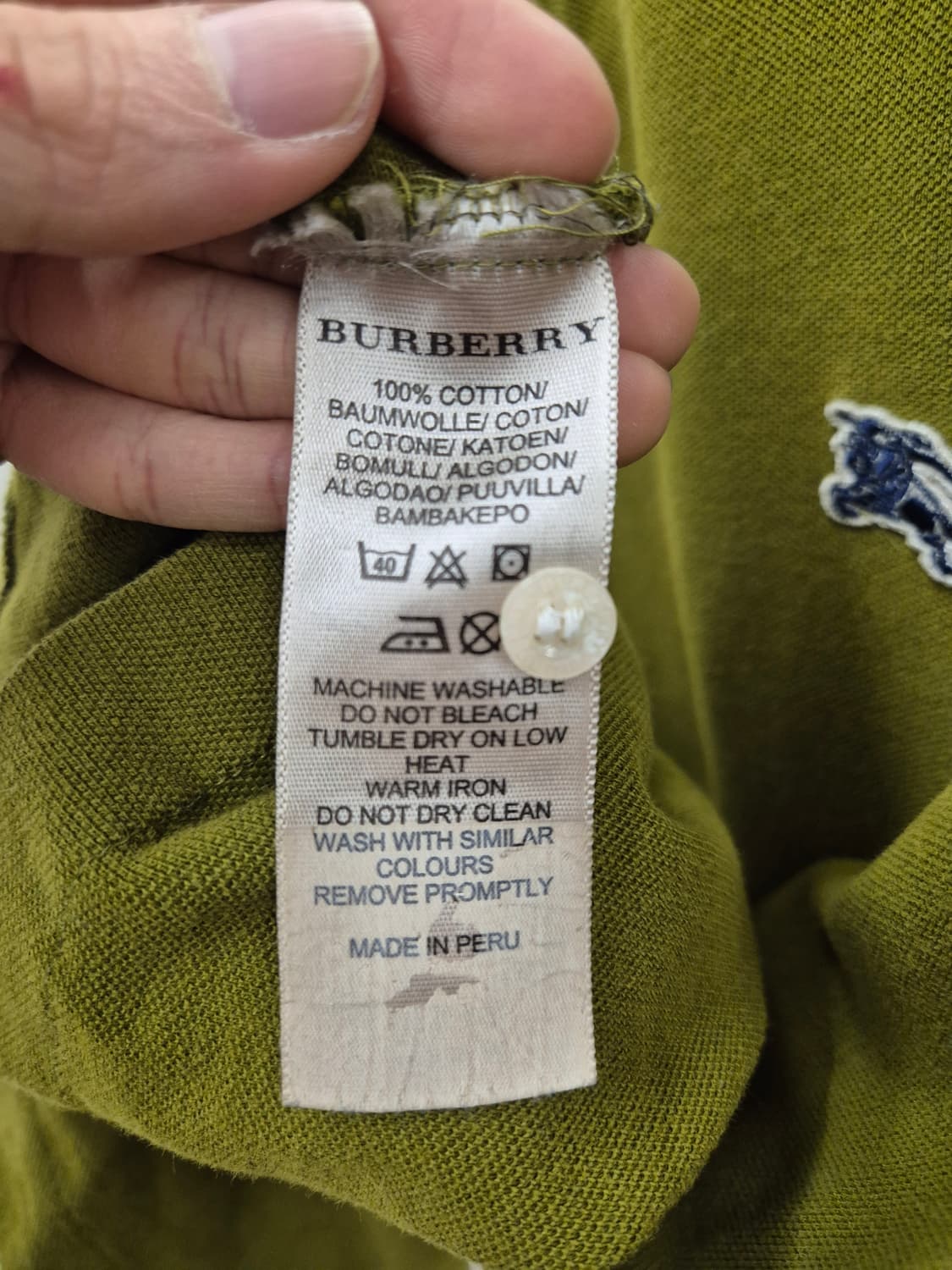 버버리 올리브 그린 반팔 폴로티셔츠 XL 상품이미지10