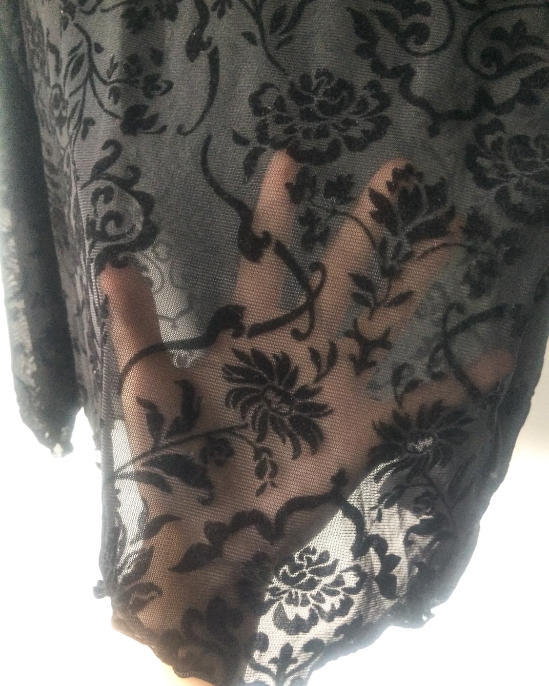 Pattern point see through high neck slee 상품이미지3