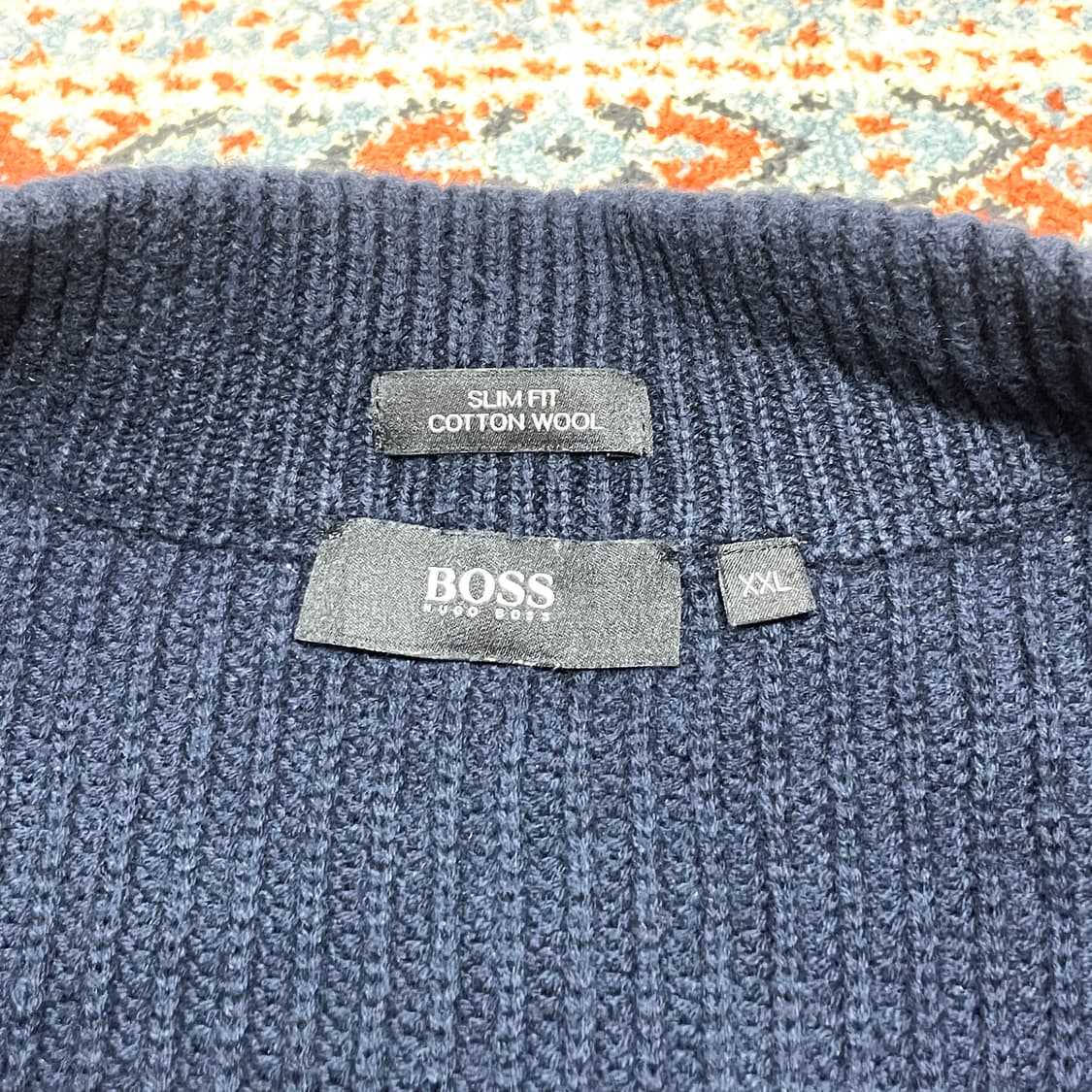 휴고보스 네이비 니트 집업 남성XXL 상품이미지4