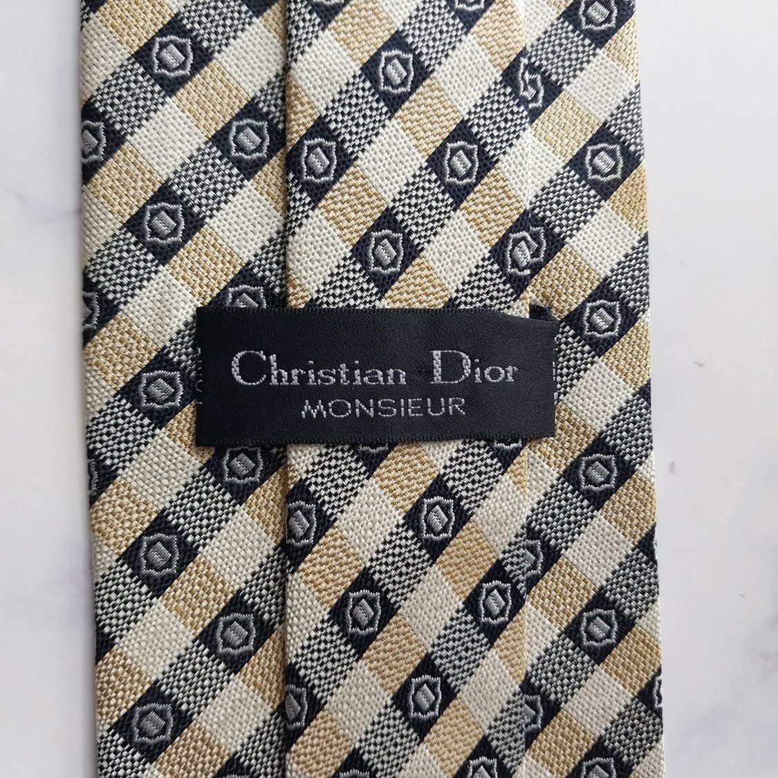 크리스찬 디올 넥타이 베이지 체크 패턴 9.5cm A등급 K2174
 상품이미지7