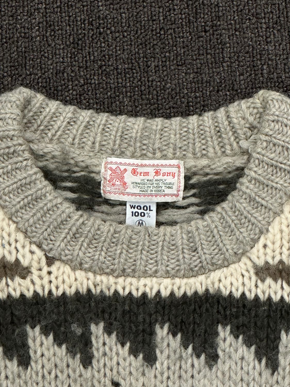 M)Gembory 빈티지 노르딕 울 스웨터 상품이미지5