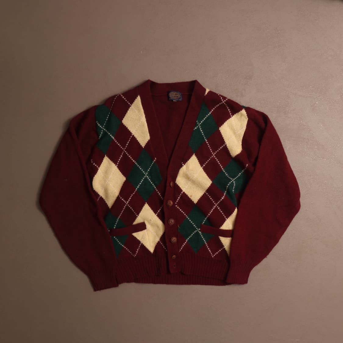 빈티지 스코틀랜드 울 아가일 가디건 A1770 상품이미지1