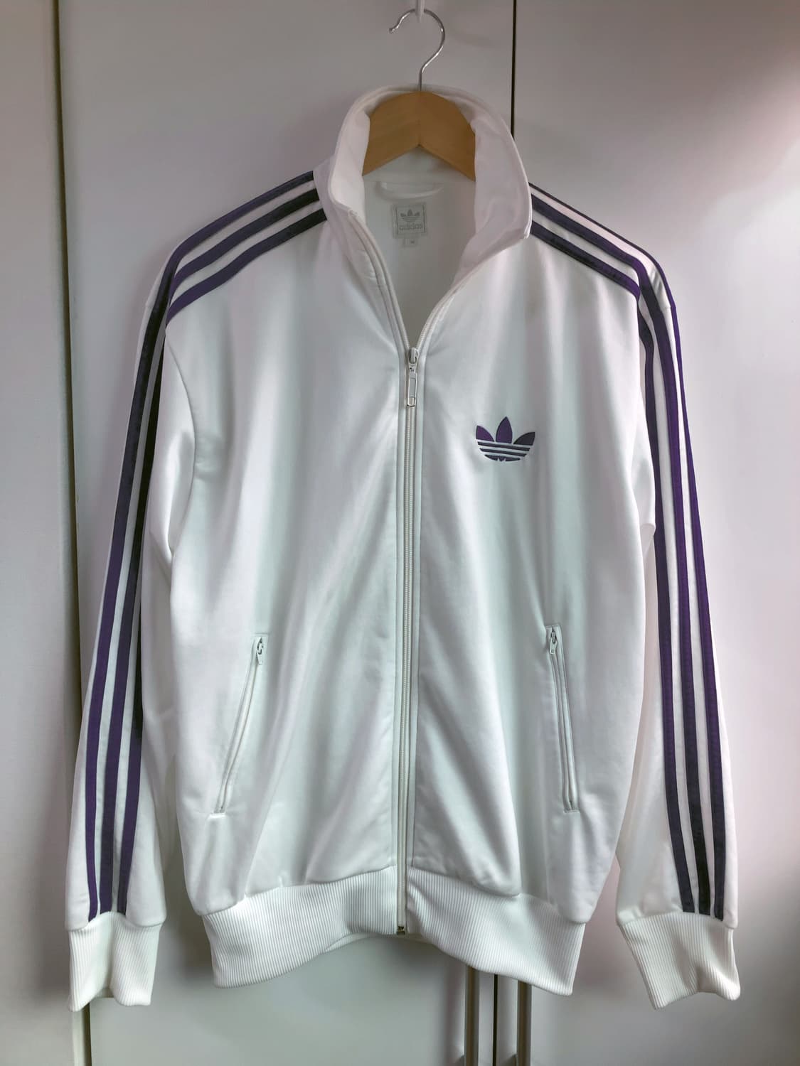 아디다스 파이어버드 화이트 퍼플 져지 흰보 트랙탑 집업 상품이미지1