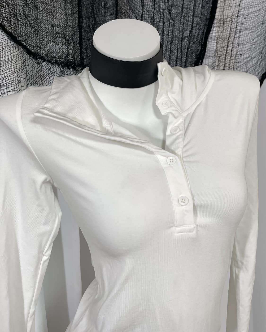 white detail hood t-shirt 상품이미지3