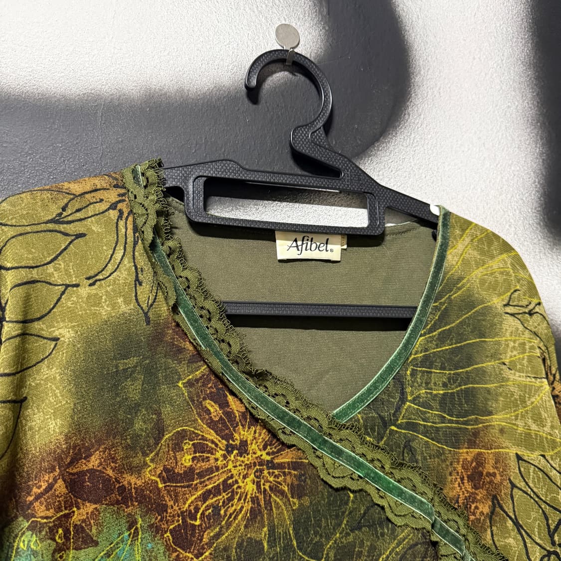 VTG 빈티지 오리엔탈 타이다이 레이스 긴팔 블라우스 탑 상품이미지3