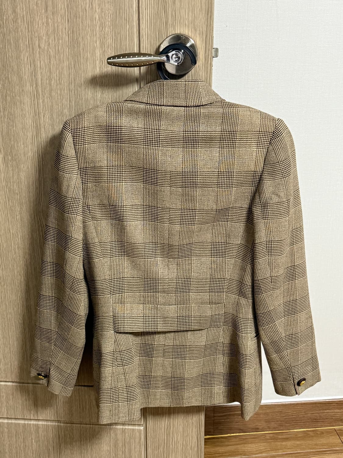 셀린느 빈티지 체크 자켓 브라운 40 상품이미지5