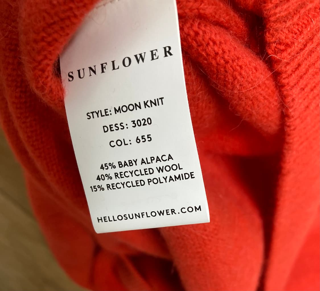 (새상품) 선플라워 알파카 울 니트 스웨터 오렌지 상품이미지6