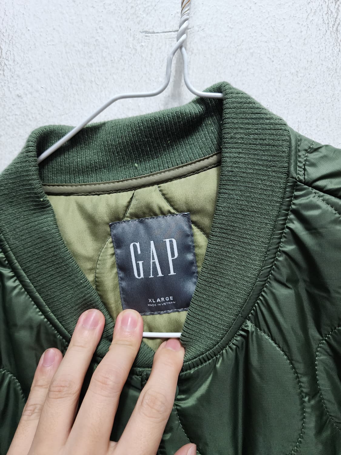 GAP 갭 카키 퀼팅 경량패딩 XL 상품이미지5