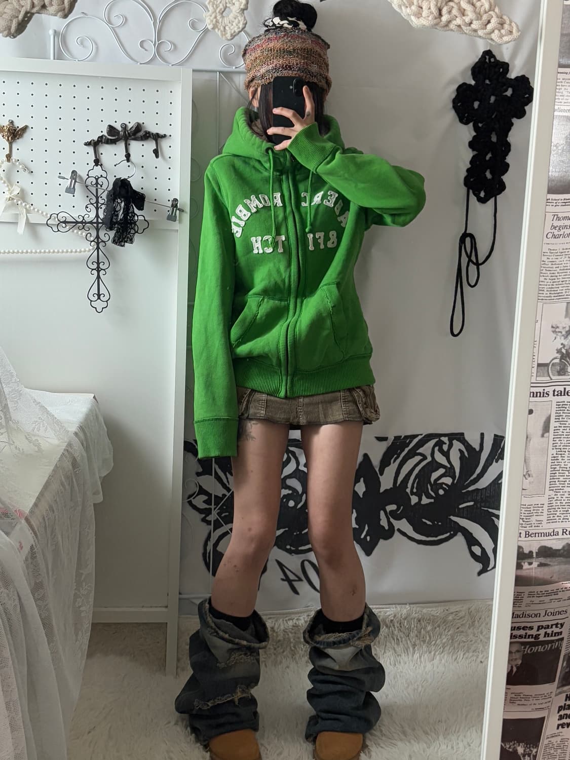 • Abercrombie Green Fur Hood Zip-Up  상품이미지7